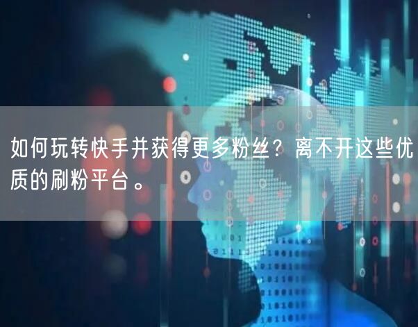 如何玩转快手并获得更多粉丝？离不开这些优质的刷粉平台。