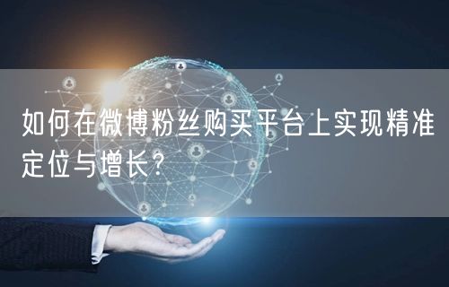 如何在微博粉丝购买平台上实现精准定位与增长？