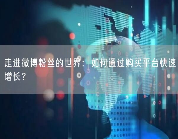 走进微博粉丝的世界：如何通过购买平台快速增长？