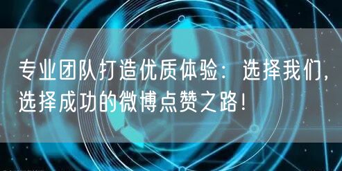 专业团队打造优质体验：选择我们，选择成功的微博点赞之路！