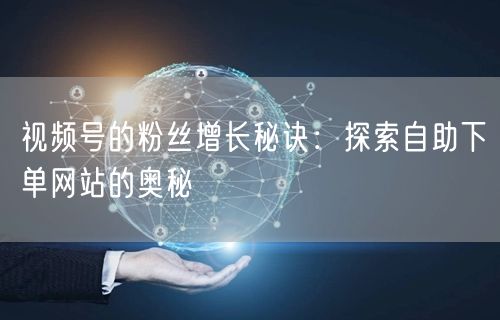 视频号的粉丝增长秘诀：探索自助下单网站的奥秘